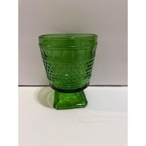 Vintage Napco 1180 Green Hobnail Footed Glass Planter Vase Cleveland USA